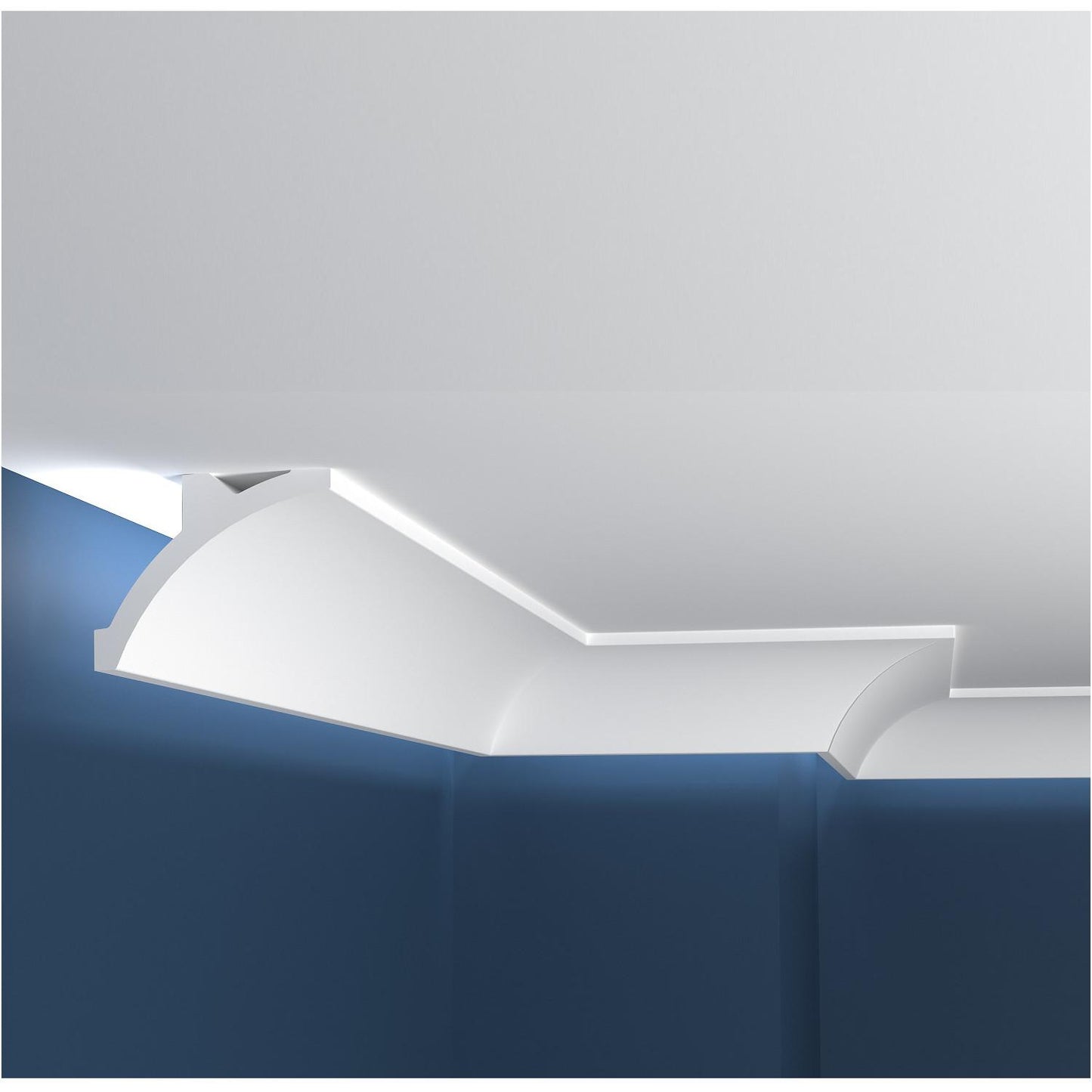 Moulure Arc 2m pour Ruban LED, Installation en Saillie, Blanc