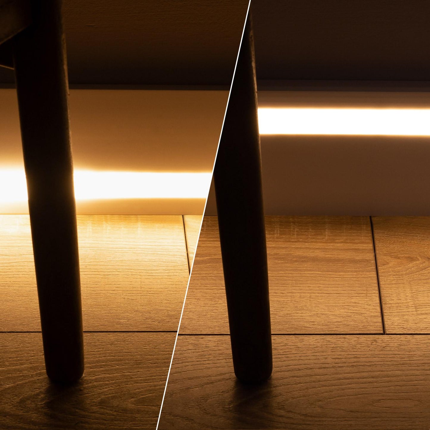 Moulure Plinthe Moderne pour Rubans LED, Installation en Saillie, Blanc, Multiples Tailles