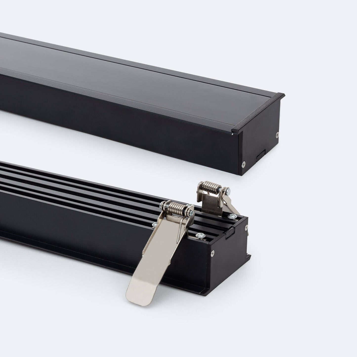 Profilé Architectural 2m pour Rubans LED, Encastré, Aluminium Noir