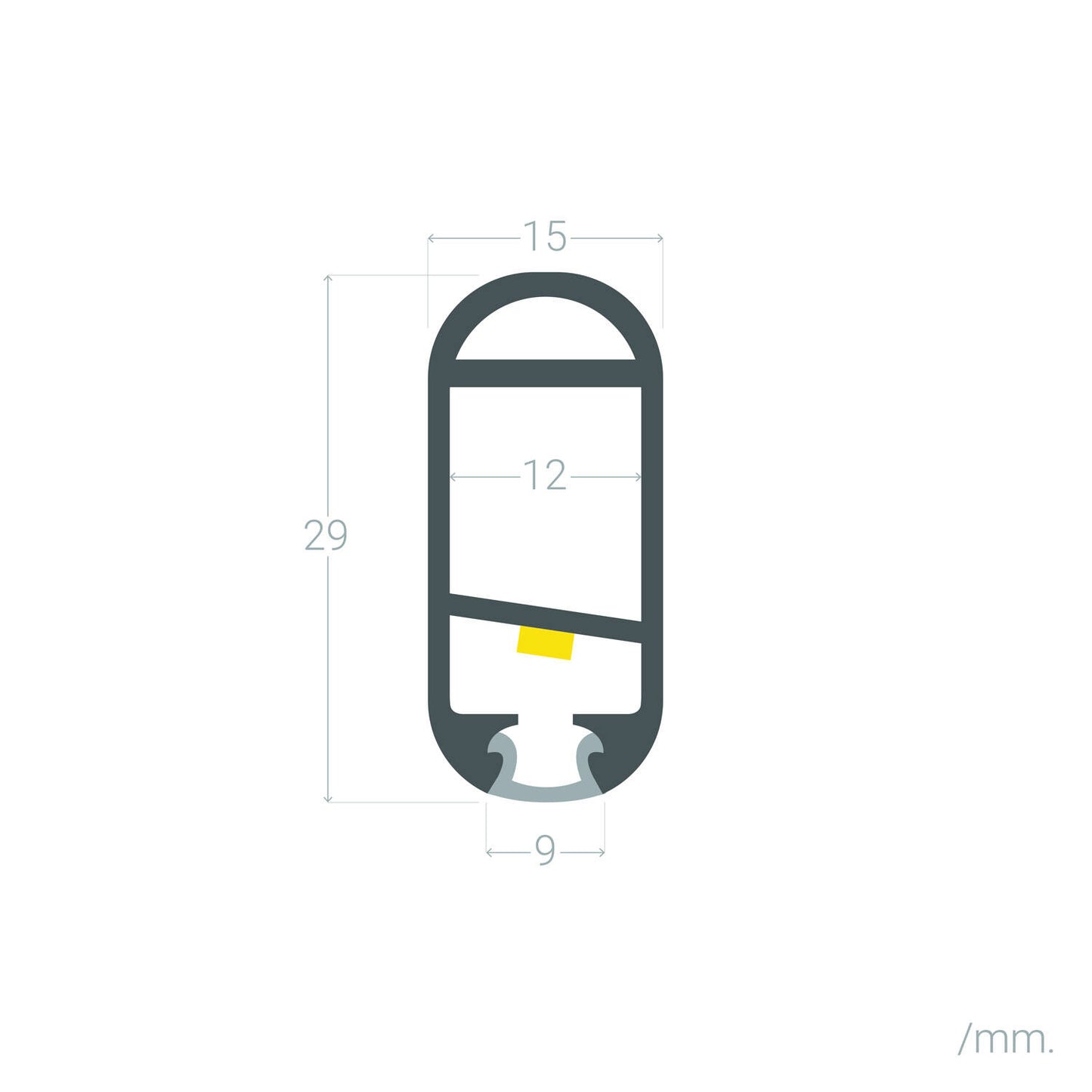 Profilé Aluminium pour Ruban LED 12mm, Installation en Saillie, Intérieur
