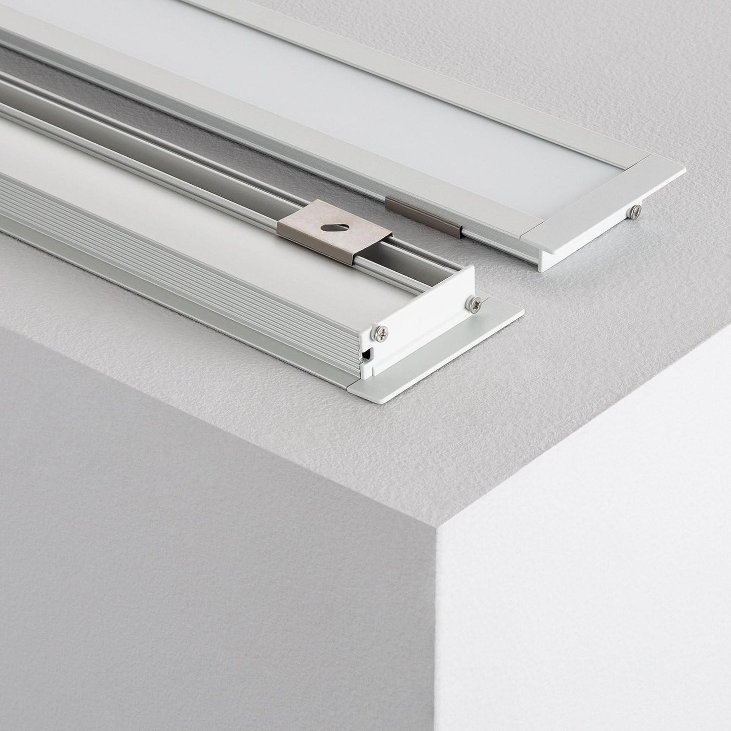 Profilé Aluminium Encastrable 1m pour Rubans LED 10mm, Installation Intérieure