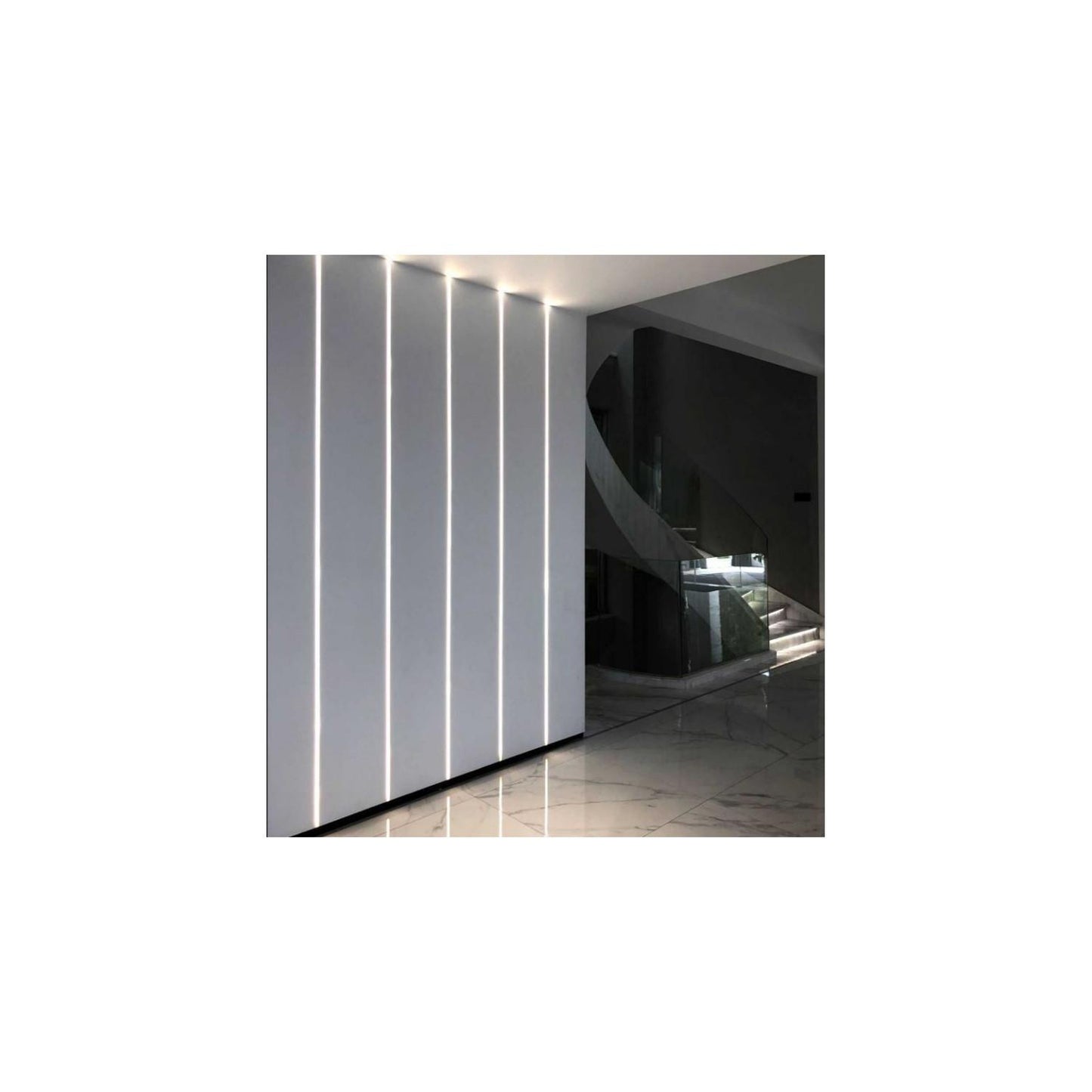 Profilé Aluminium 2m pour Ruban LED, Installation Encastrée, Intérieur