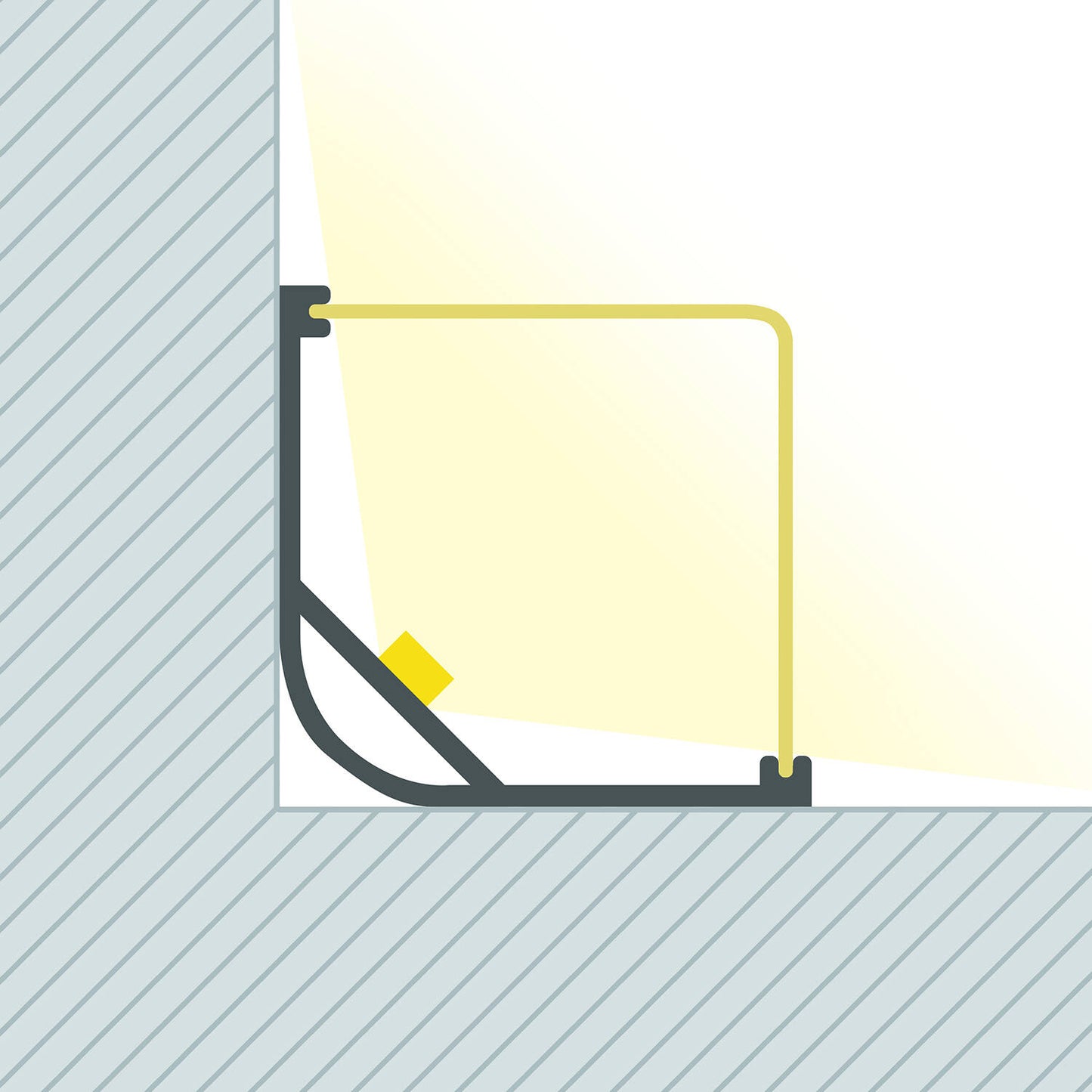 Profilé d'Angle Triangulaire Aluminium 2m pour Ruban LED 20mm