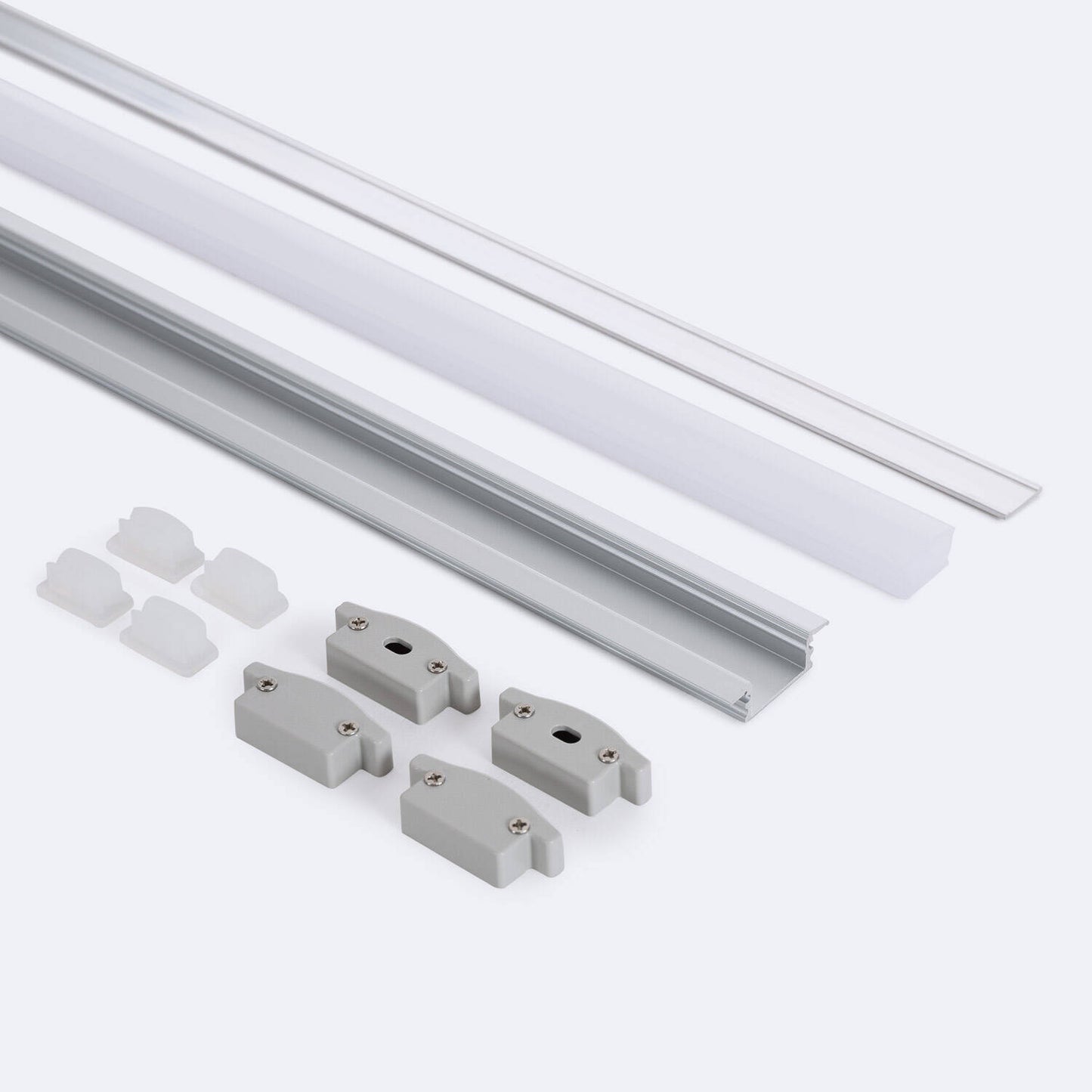 Profilé Aluminium Encastrable 2m pour Rubans LED jusqu'à 8mm, Usage Intérieur et Extérieur