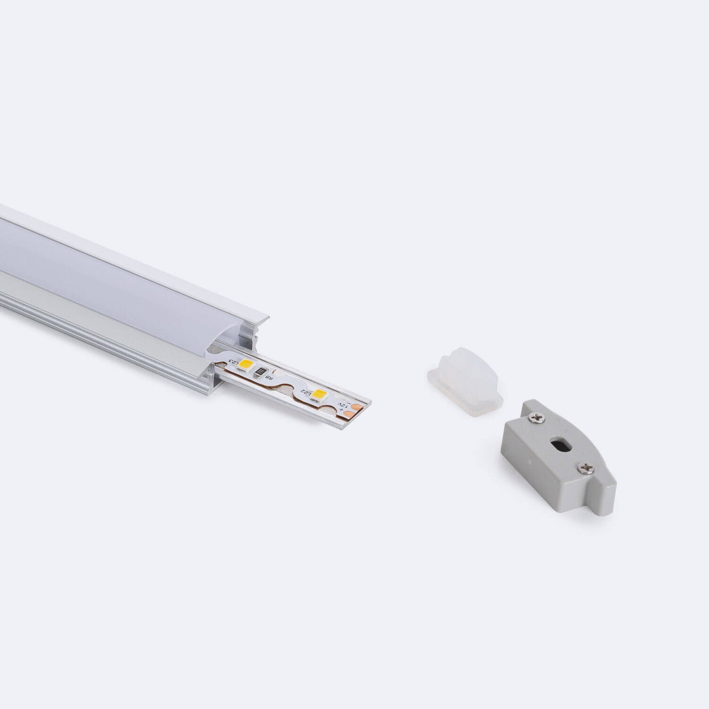 Profilé Aluminium Encastrable 2m pour Rubans LED jusqu'à 8mm, Usage Intérieur et Extérieur