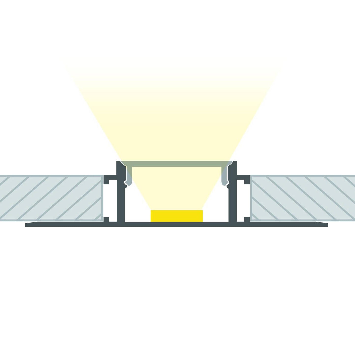 Profilé Aluminium pour Ruban LED, Intégration Plâtre/Placo, 20 mm, Noir