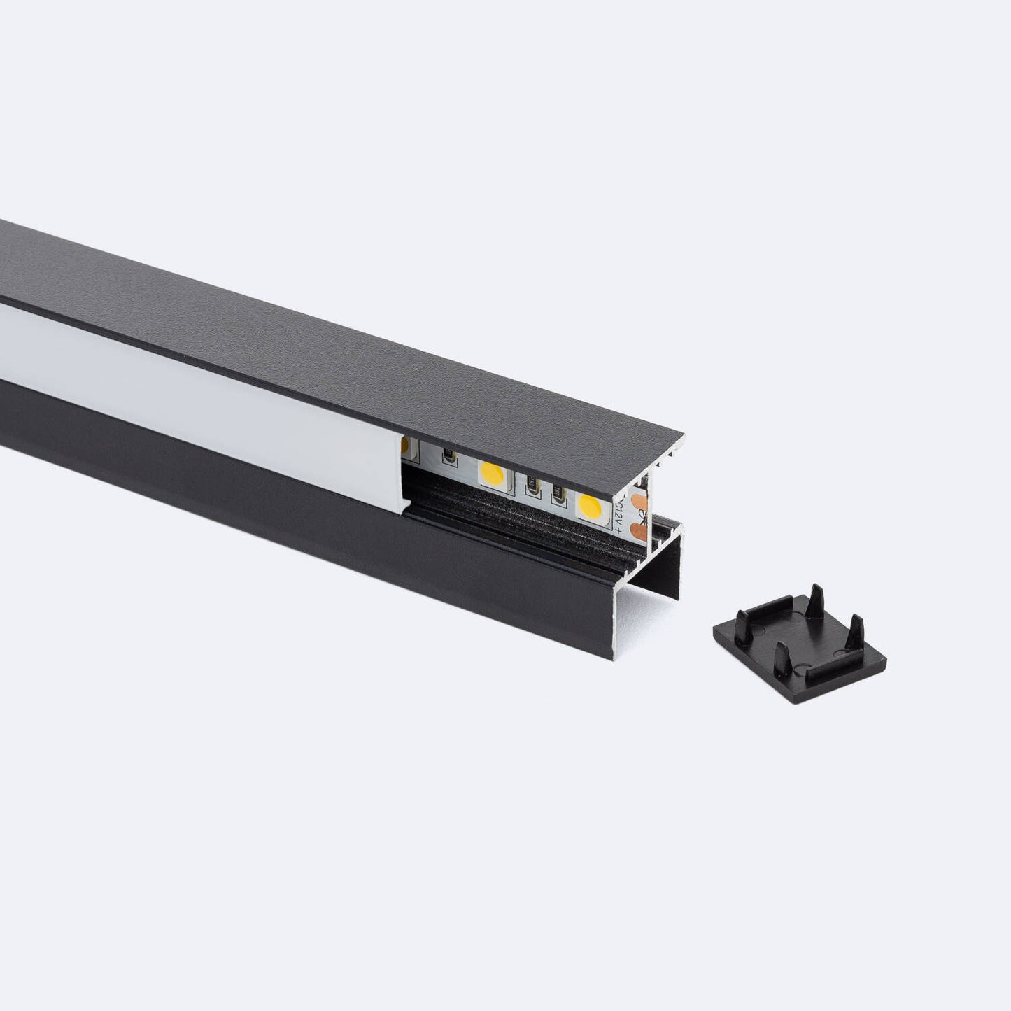 Profilé Aluminium Noir pour Ruban LED 12mm, Installation en Saillie