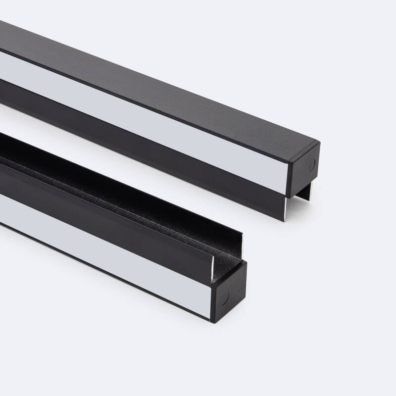 Profilé Aluminium Noir pour Ruban LED 12mm, Installation en Saillie