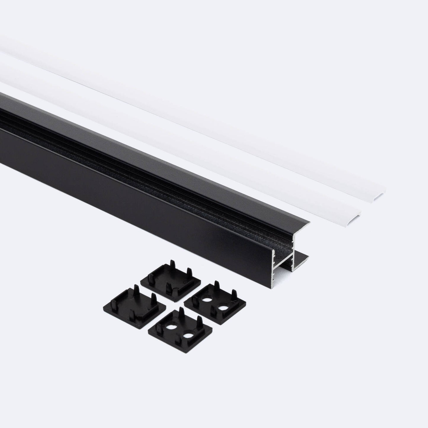 Profilé Aluminium Noir pour Ruban LED 12mm, Installation en Saillie