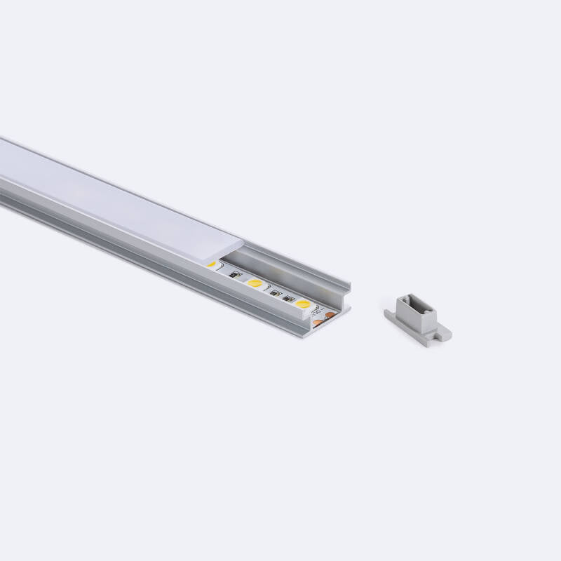 Profilé Aluminium au Sol 2m pour Ruban LED - Installation en Saillie