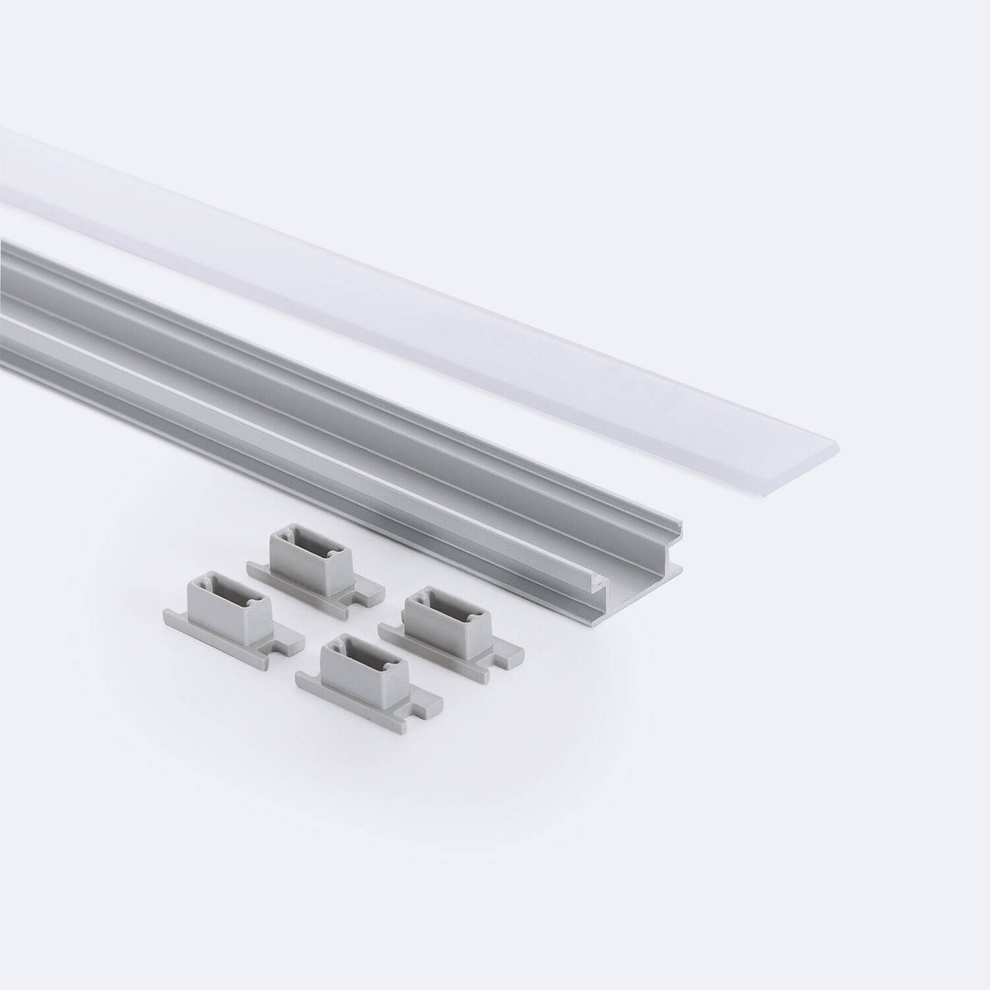 Profilé Aluminium au Sol 2m pour Ruban LED - Installation en Saillie