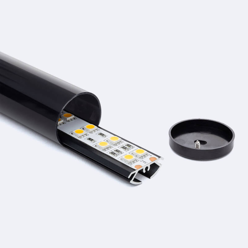 Profilé Aluminium Rond 2m pour Ruban LED, Suspension Intérieure, IP20