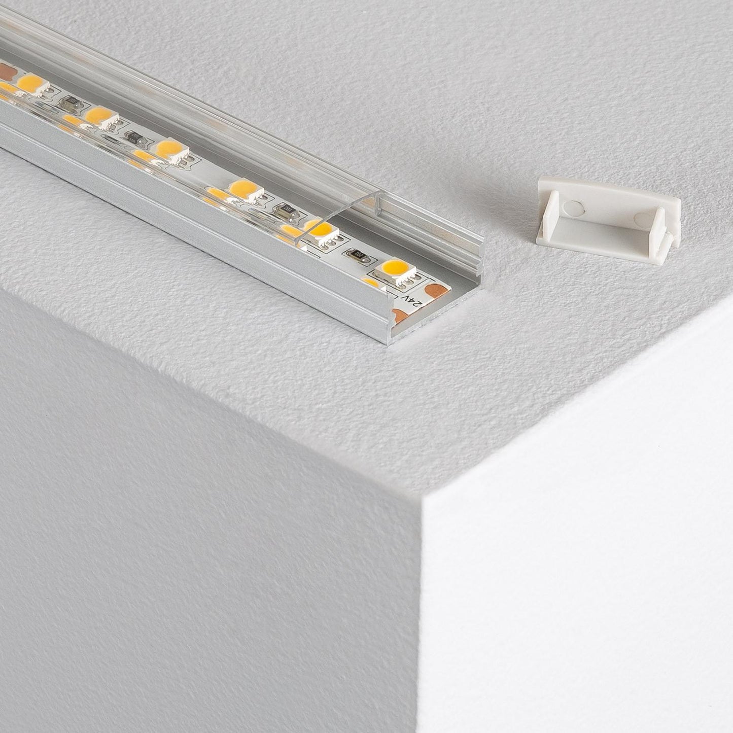 Profilé Aluminium 2m pour Double Ruban LED, Installation en Saillie, jusqu'à 20mm