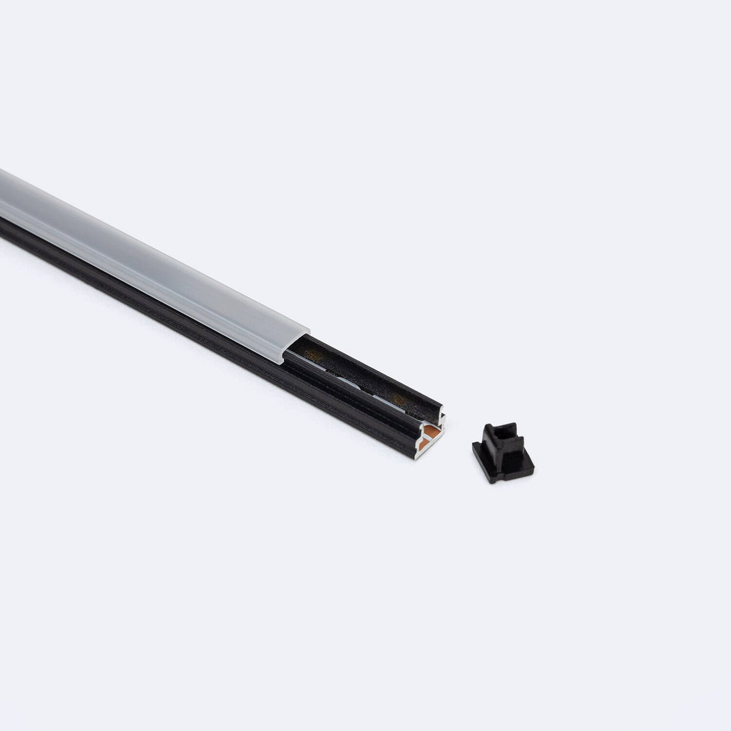 Profilé Aluminium 2m pour Ruban LED, Installation en Saillie, Noir