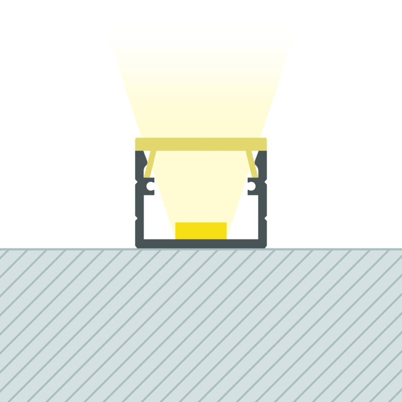 Profilé Aluminium 2m pour Ruban LED, Installation en Saillie, Noir