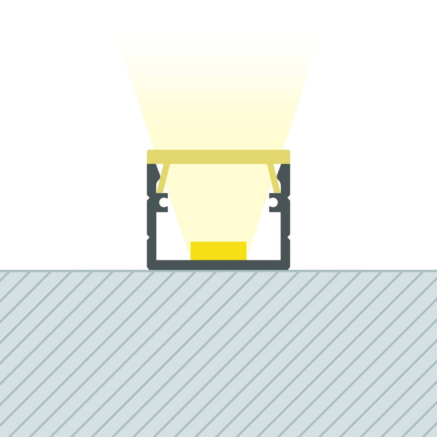 Profilé Aluminium 2m pour Ruban LED, Installation en Saillie, Noir