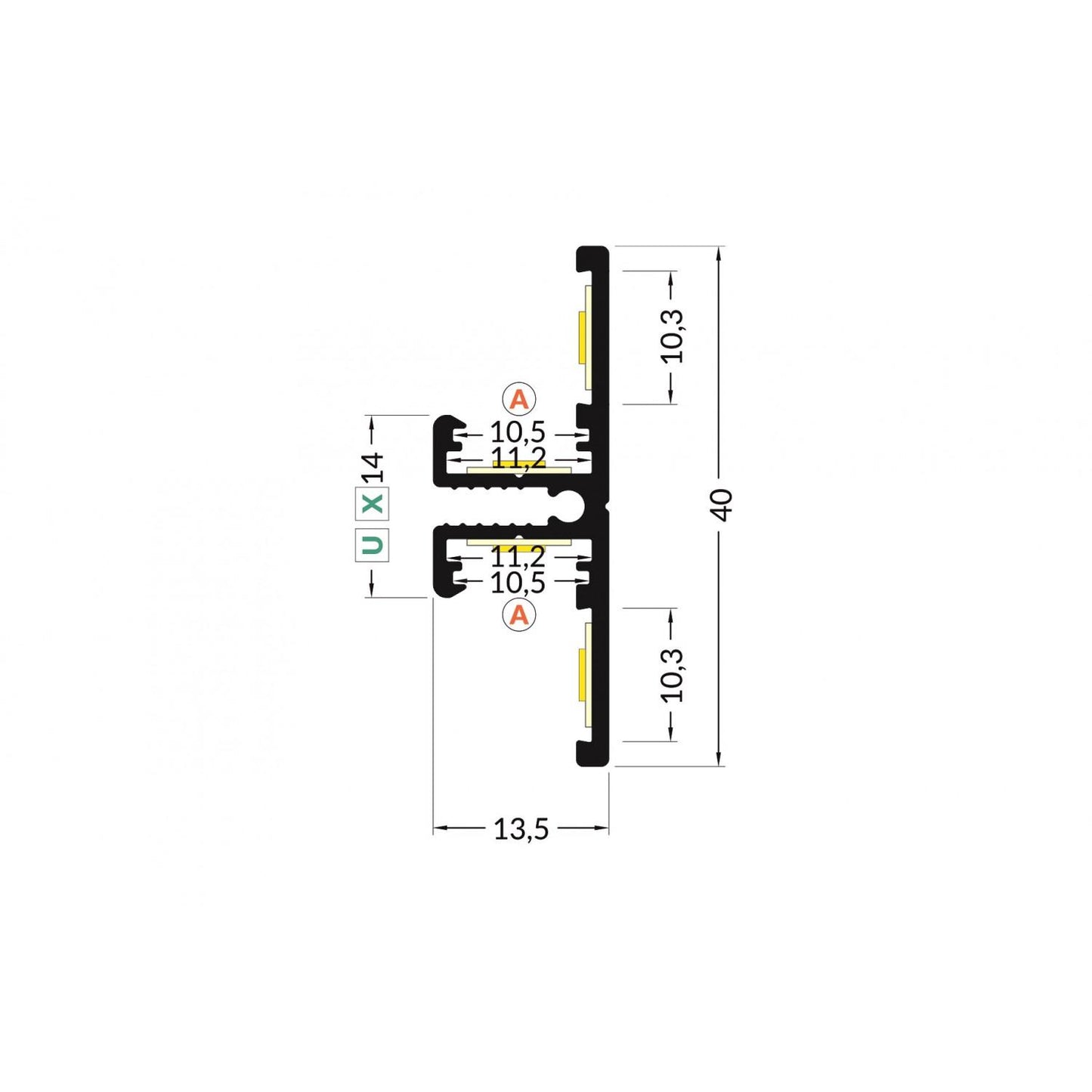 Profilé Aluminium 1m pour Rubans LED, Installation en Saillie, Capot Translucide