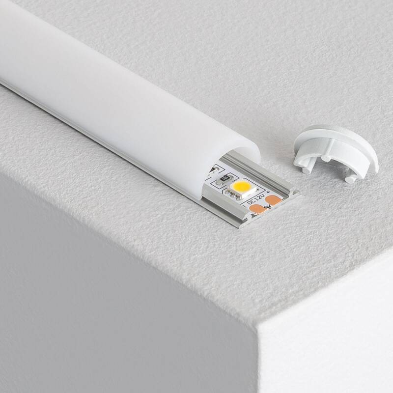 Profilé Aluminium Flexible 1m pour Rubans LED 12mm, Installation en Saillie