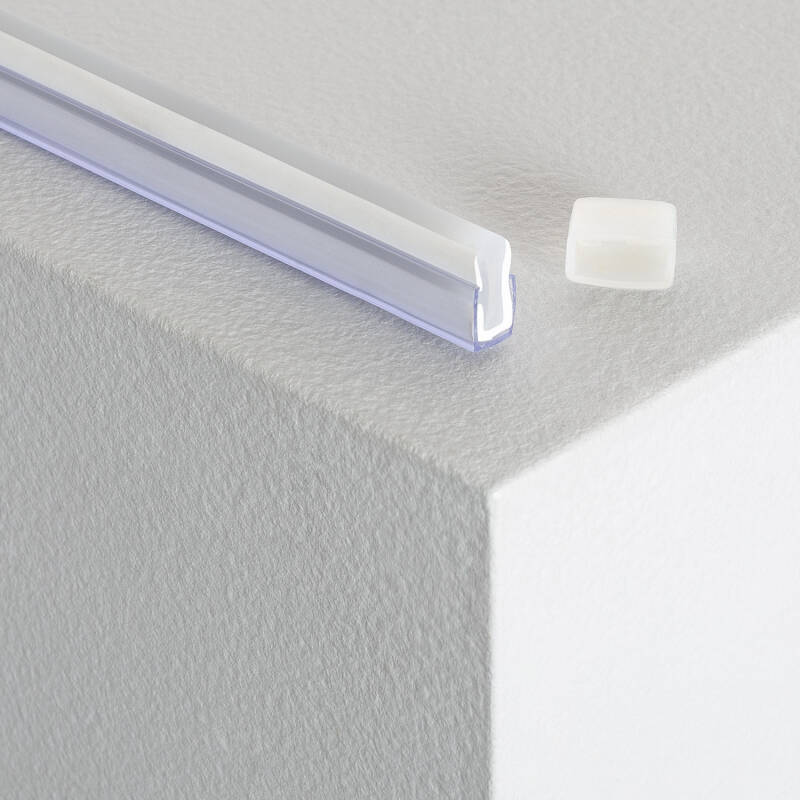 Profilé Polycarbonate pour Ruban Néon LED 24V, Installation en Saillie