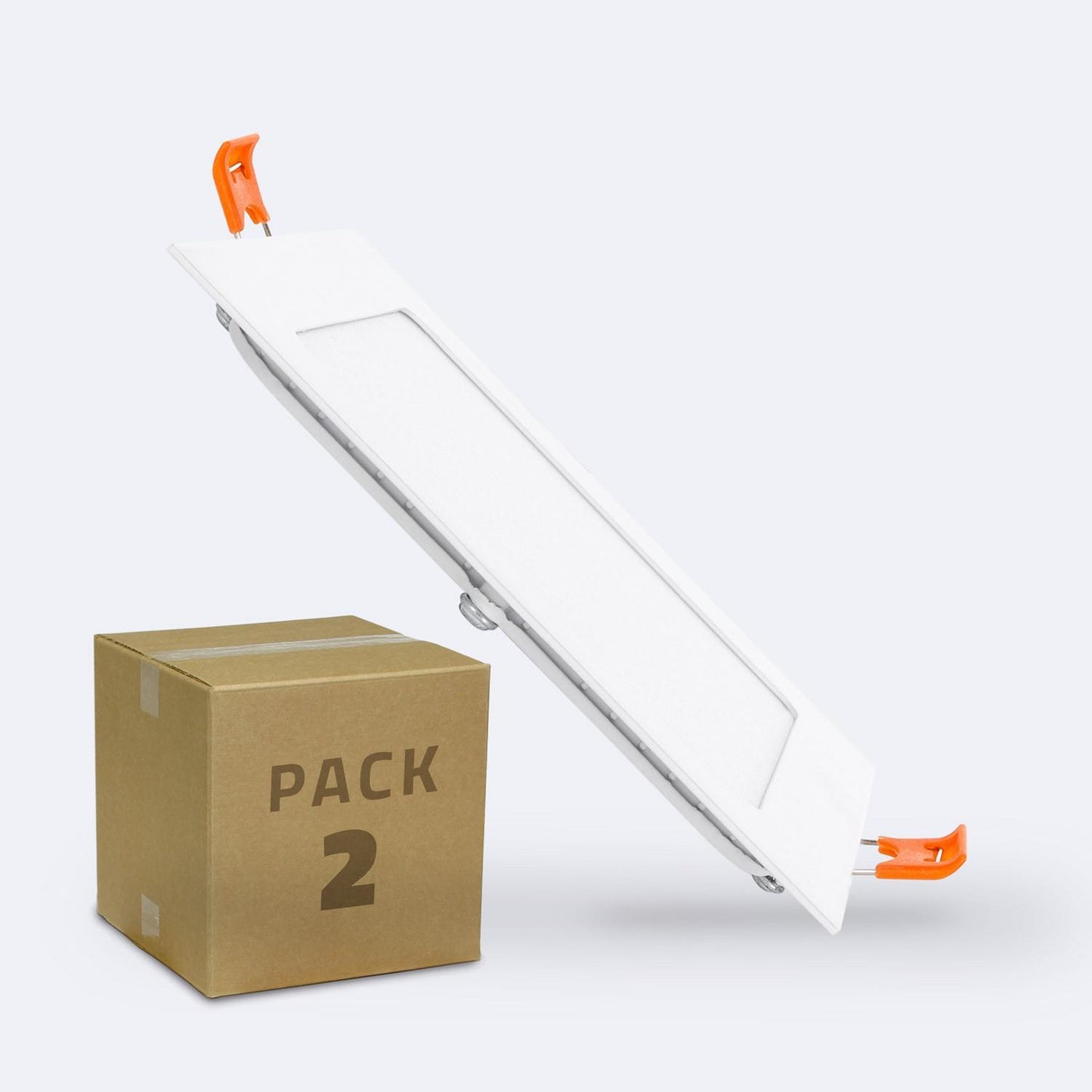 Quadratisches 9-W-Einbau-LED-Panel, IP20, 135 x 135 mm – 2er-Pack