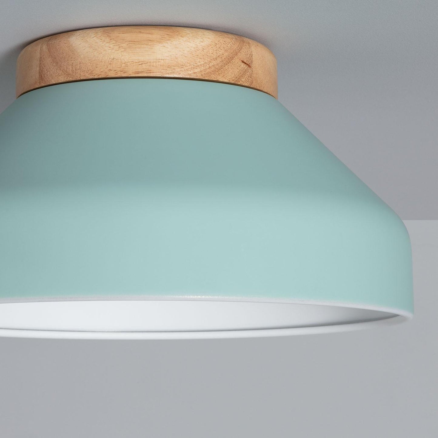 Plafonnier Rond en Aluminium et Bois Ø300 mm IP20