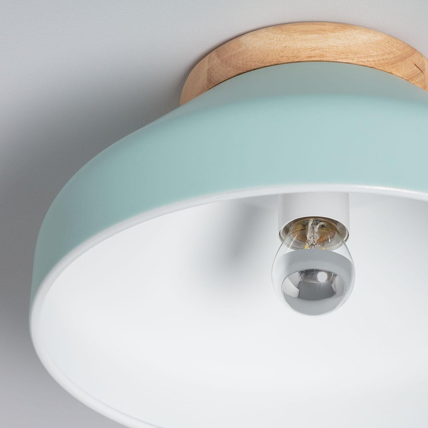 Plafonnier Rond en Aluminium et Bois Ø300 mm IP20