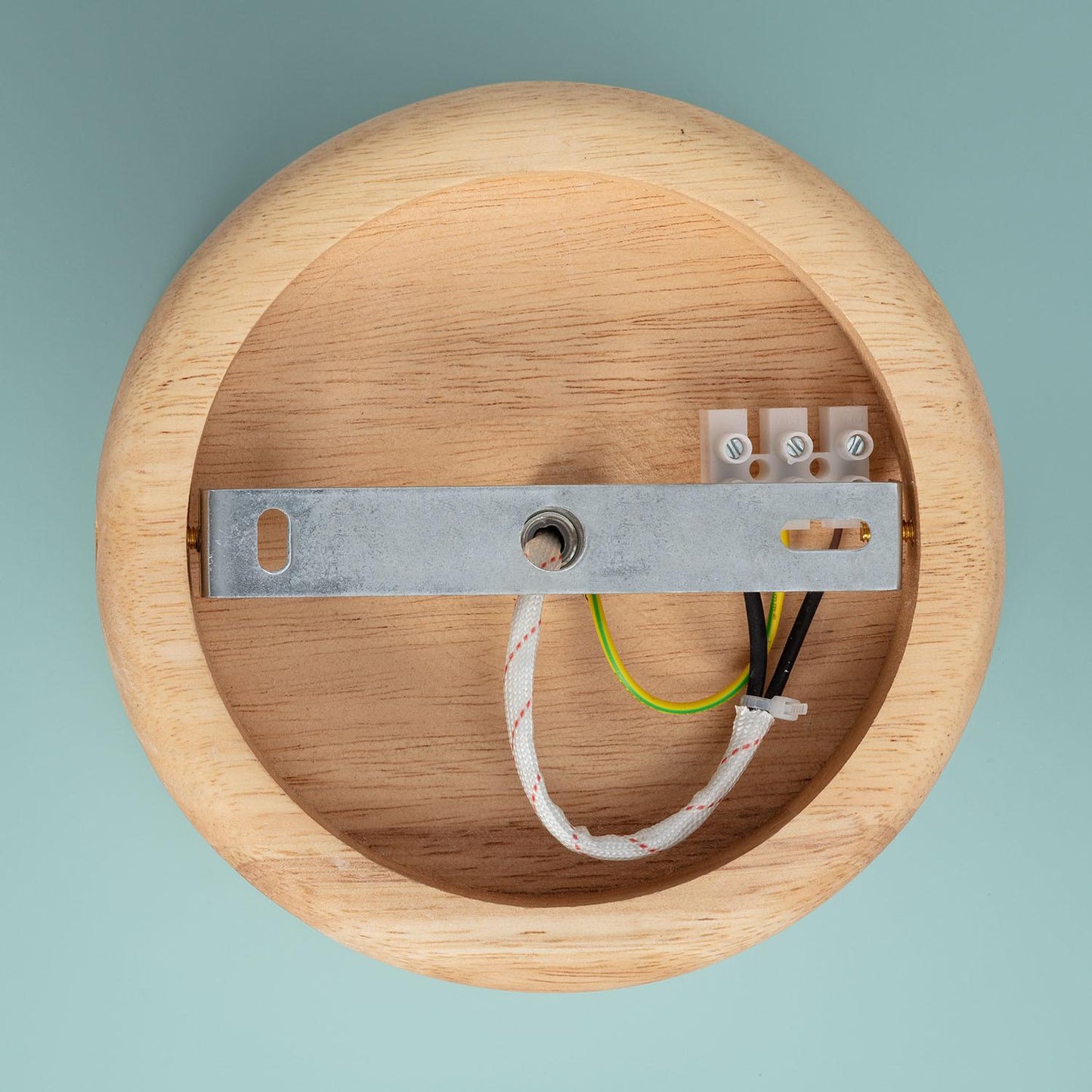 Plafonnier Rond en Aluminium et Bois Ø300 mm IP20