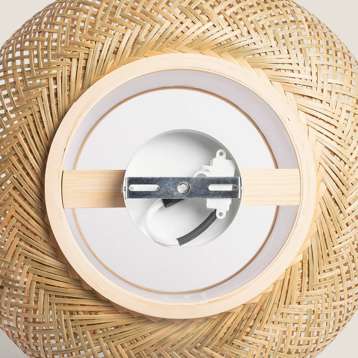 Plafonnier LED Rond en Bambou Ø400 mm, 40W, IP20