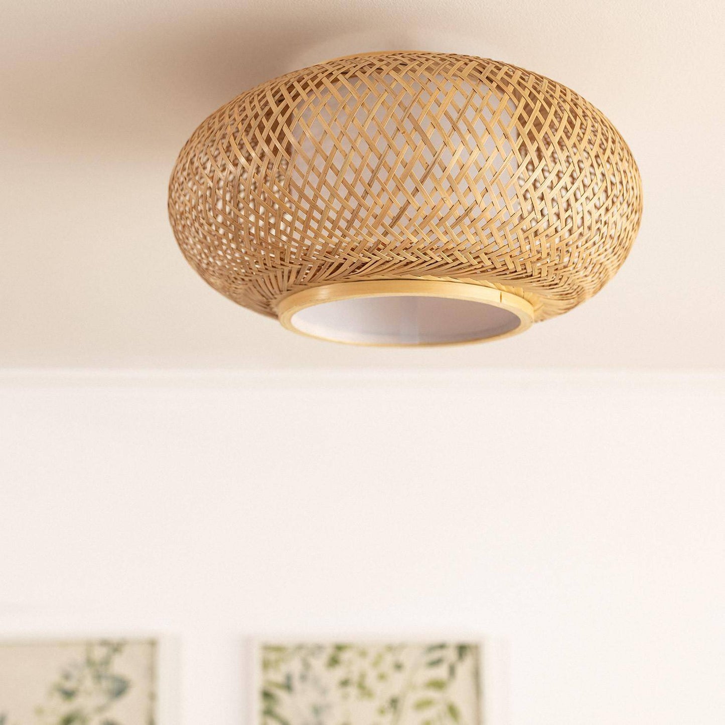 Plafonnier LED Rond en Bambou Ø400 mm, 40W, IP20