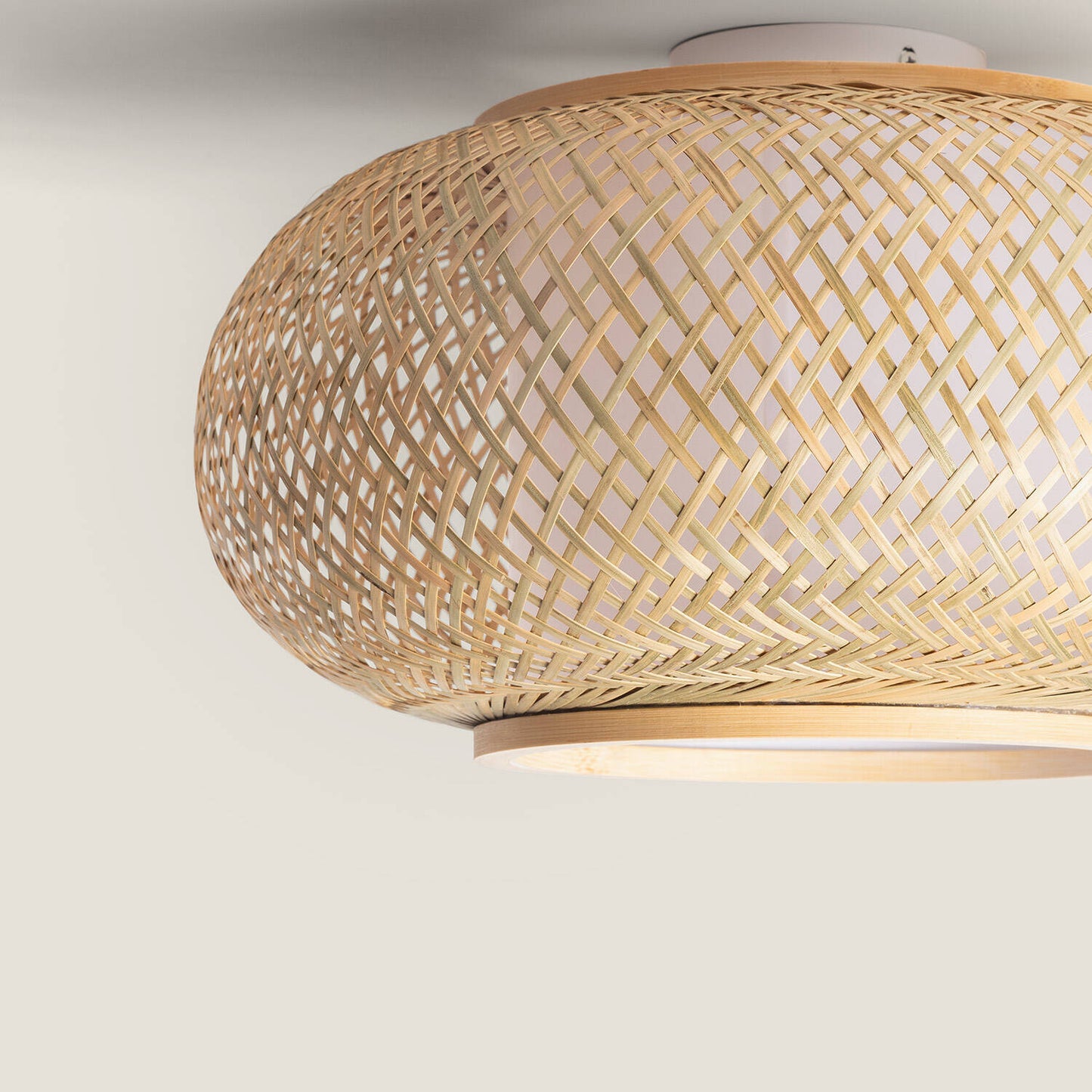 Plafonnier LED Rond en Bambou Ø400 mm, 40W, IP20