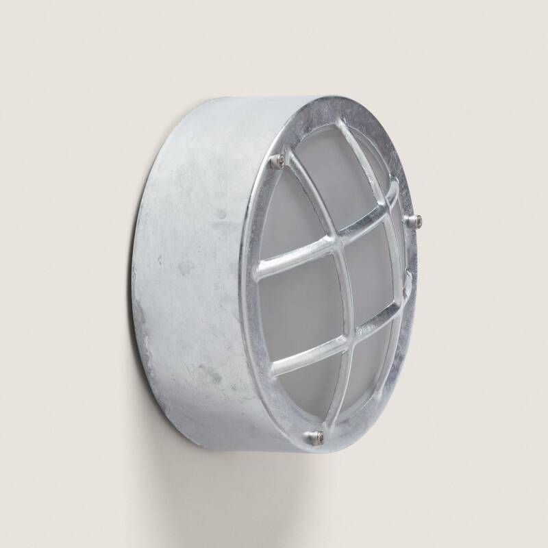 Plafonnier Extérieur Rond Hublot Ø200 mm IP44 en Acier Galvanisé