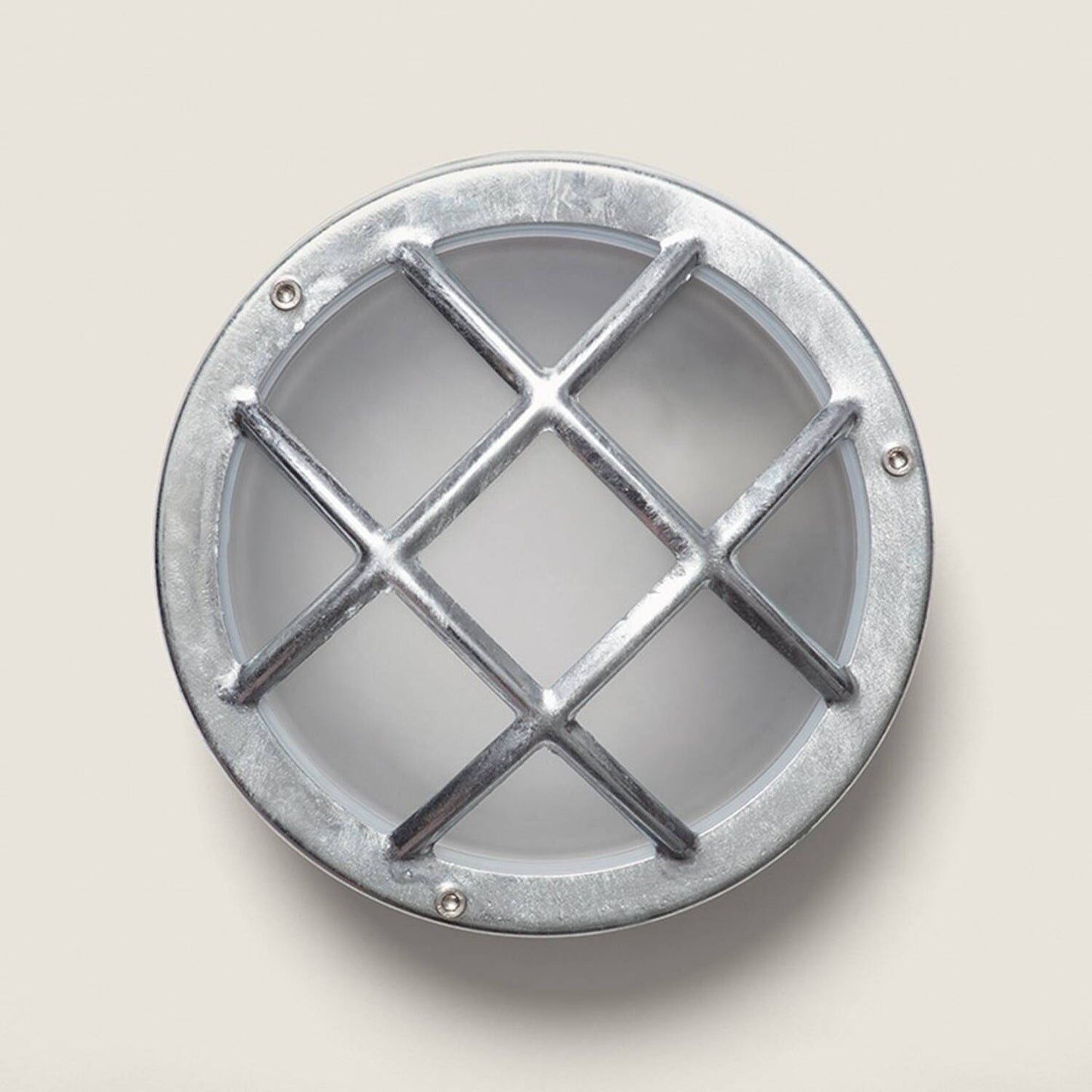 Plafonnier Extérieur Rond Hublot Ø200 mm IP44 en Acier Galvanisé