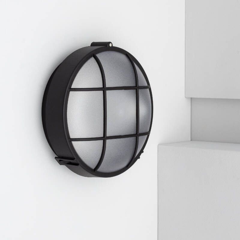 Plafonnier Extérieur Rond Hublot Ø220 mm IP44 40W Noir