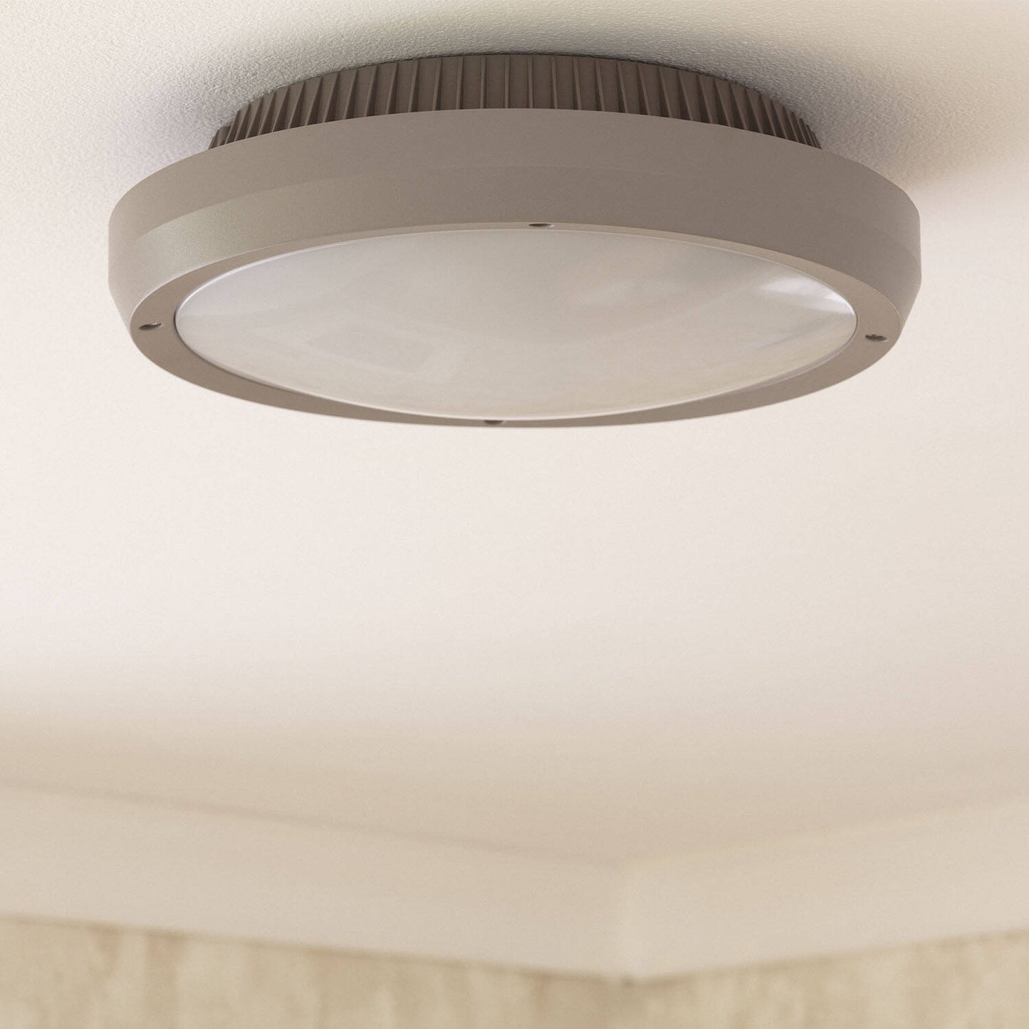 Plafonnier LED Rond Extérieur IP65 Gris Ø300 mm 20W