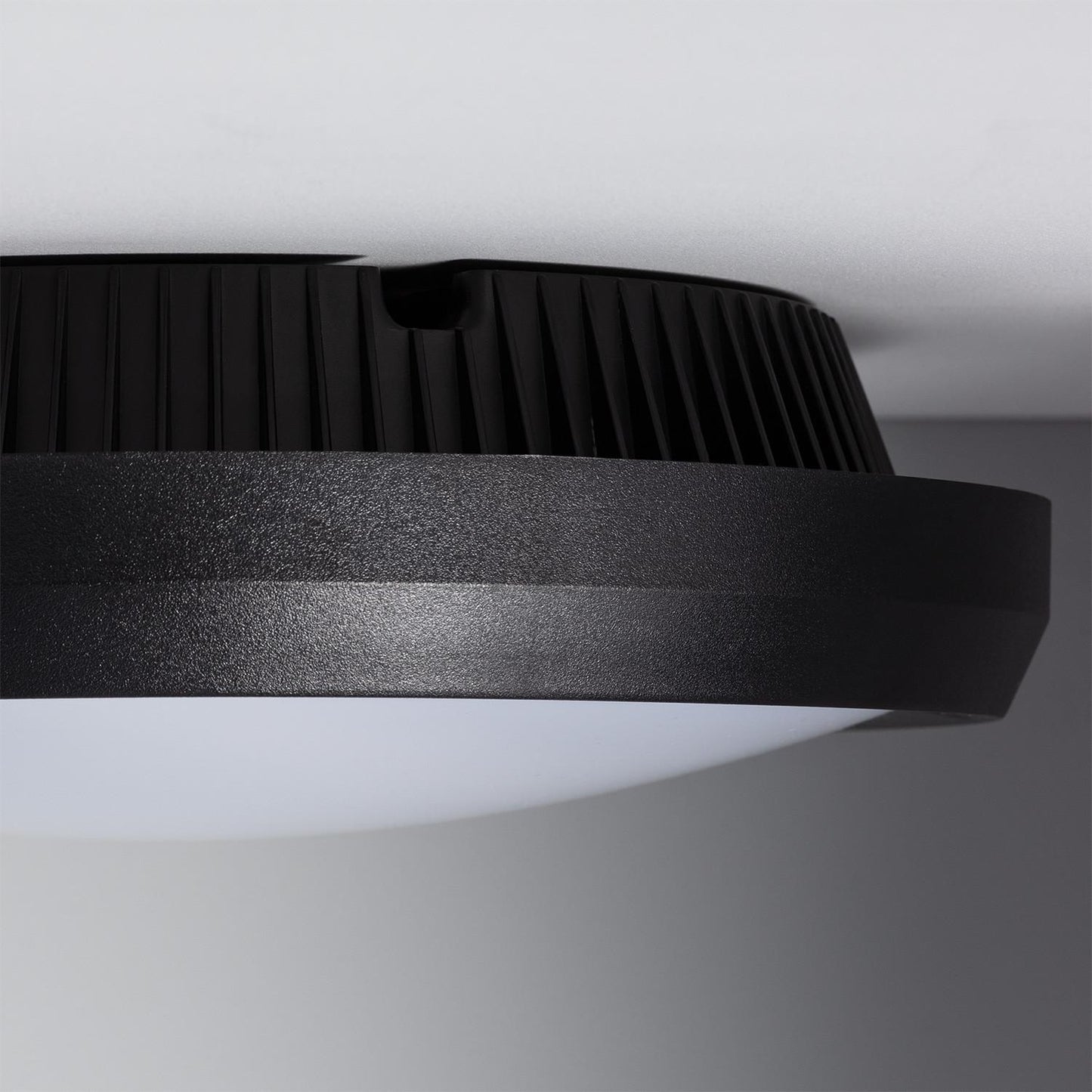 Plafonnier Extérieur Rond IP65 20W Noir, Installation en Saillie