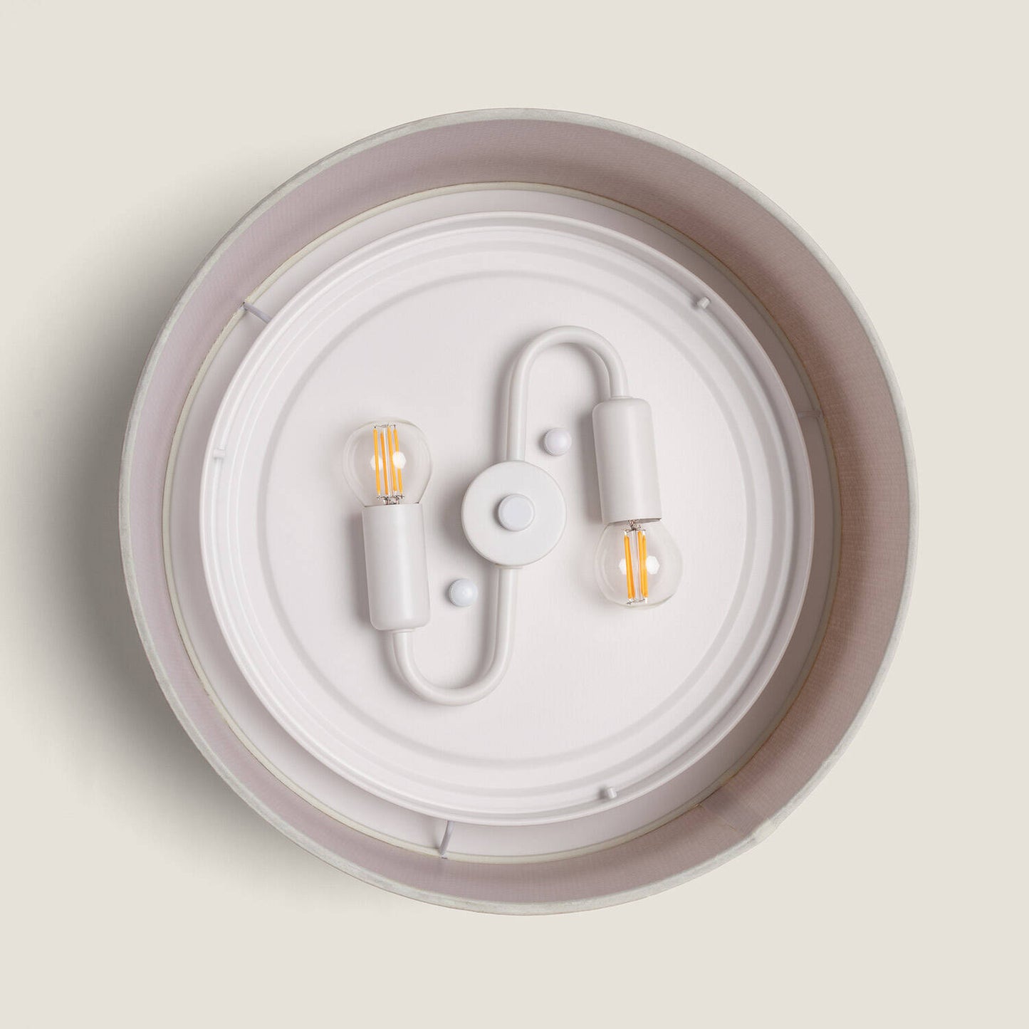 Plafonnier Rond en Rotin Ø360, IP20, 20W, Installation en Saillie