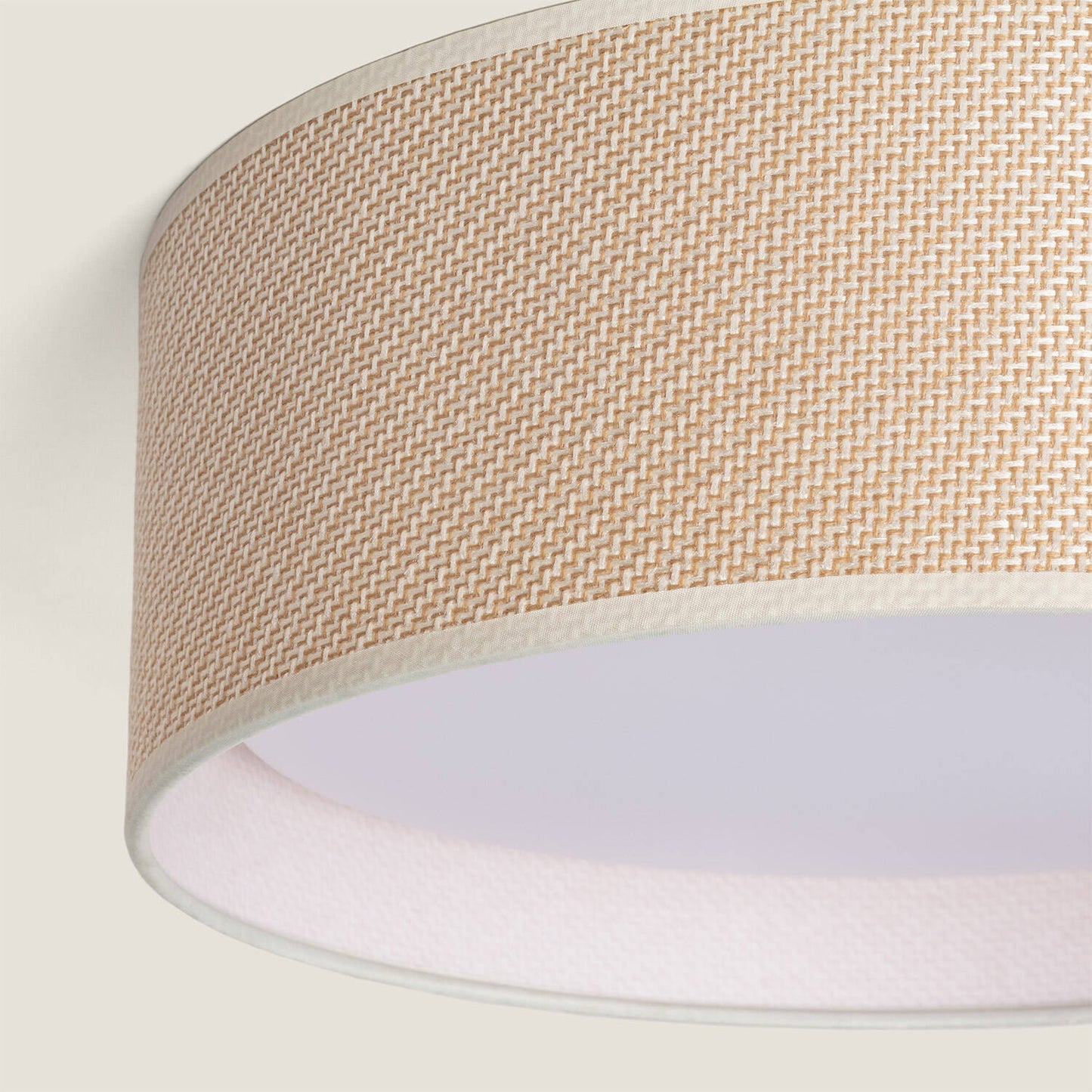Plafonnier Rond en Rotin Ø360, IP20, 20W, Installation en Saillie