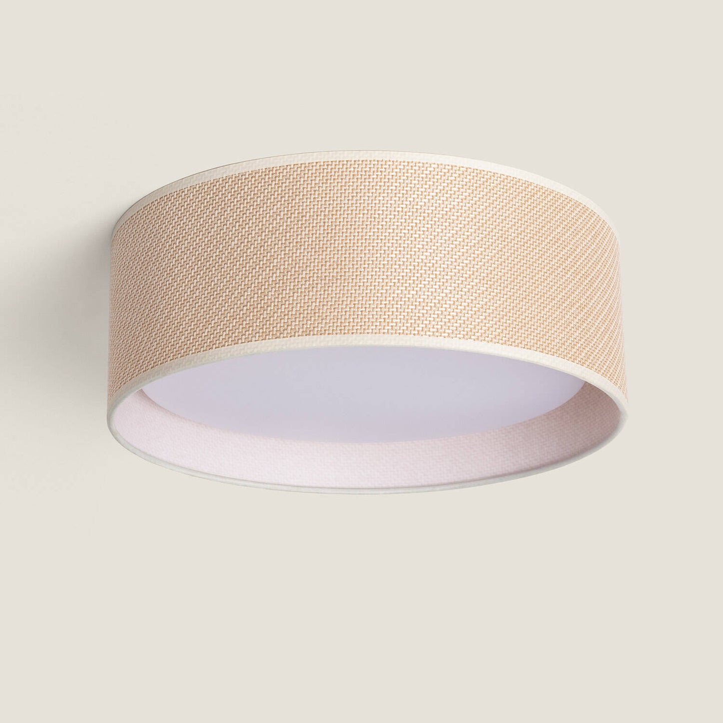 Plafonnier Rond en Rotin Ø360, IP20, 20W, Installation en Saillie