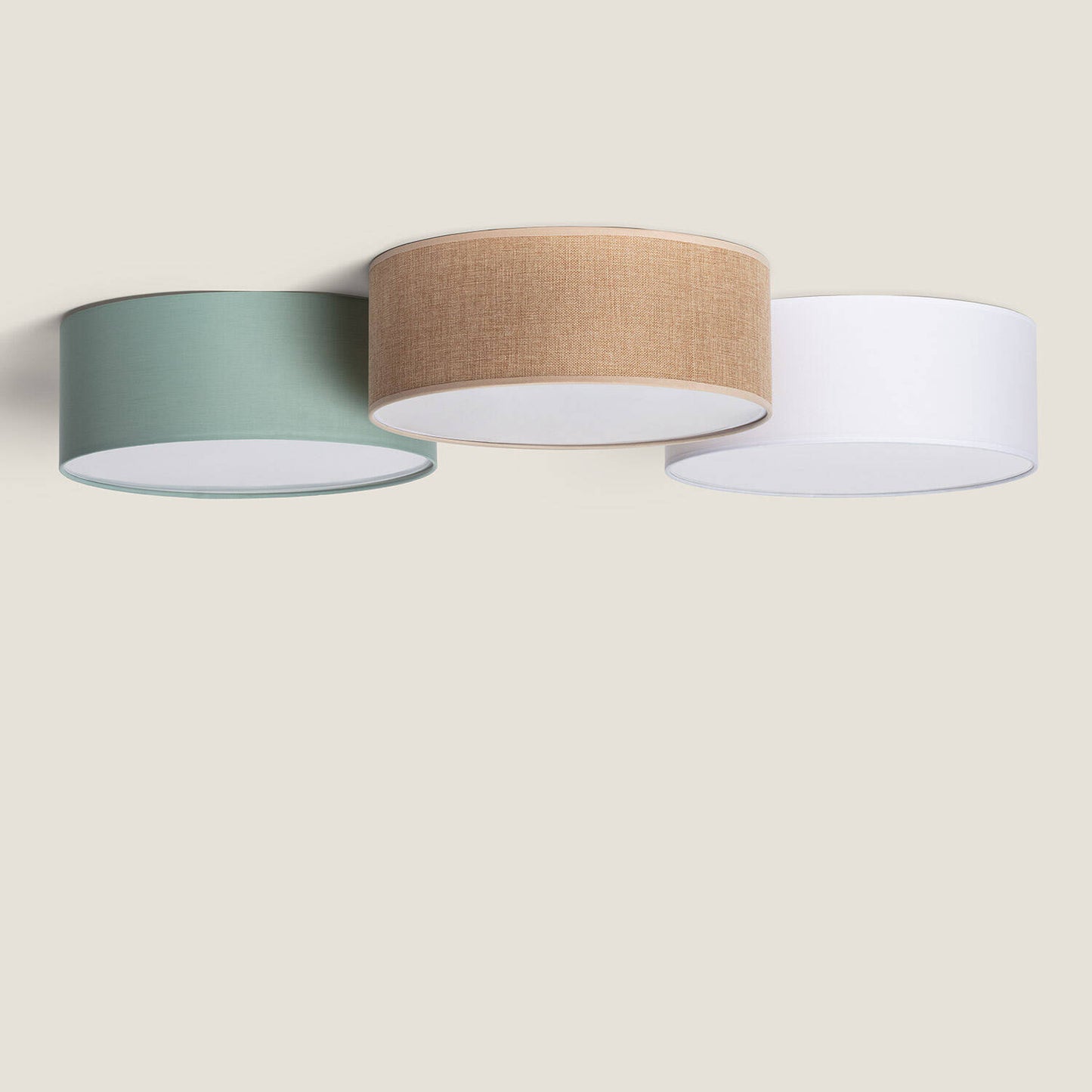 Plafonnier Rond en Tissu 450mm, IP20, 40W, Installation En Saillie