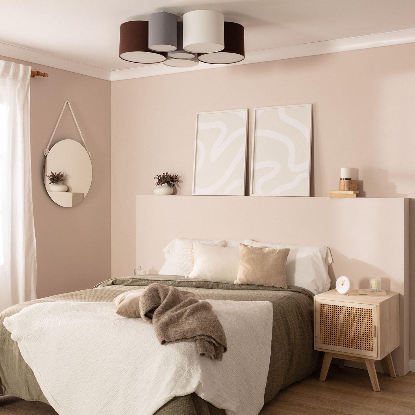 Plafonnier Rond en Tissu 40W IP20 pour Intérieur