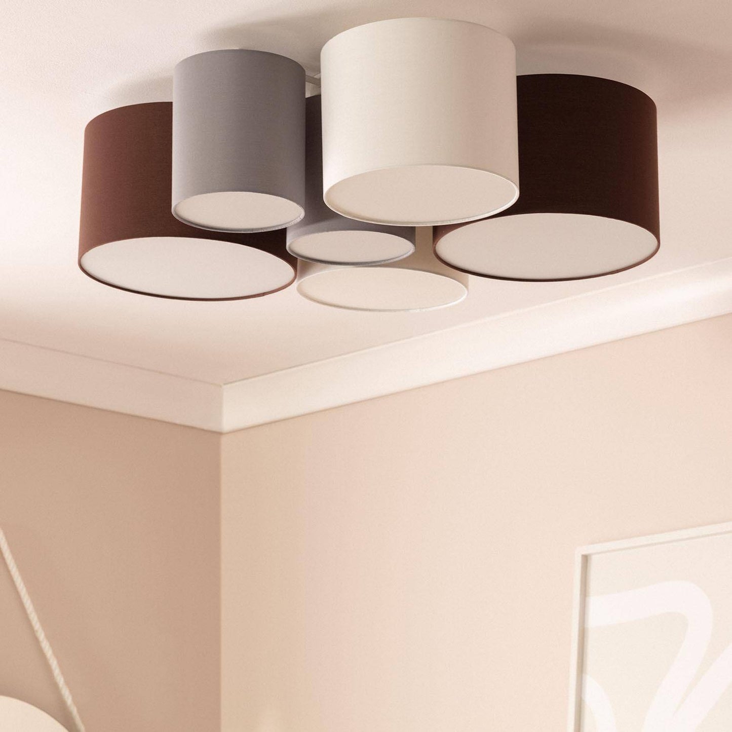 Plafonnier Rond en Tissu 40W IP20 pour Intérieur