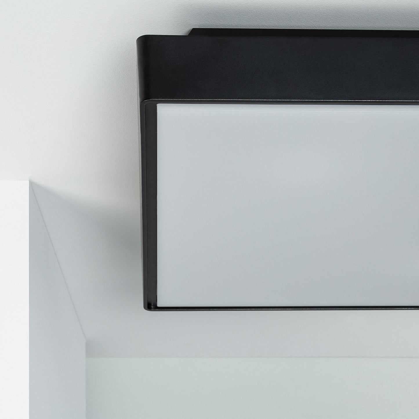 Plafonnier Extérieur Carré Julius 20W IP65, Double E27, Noir