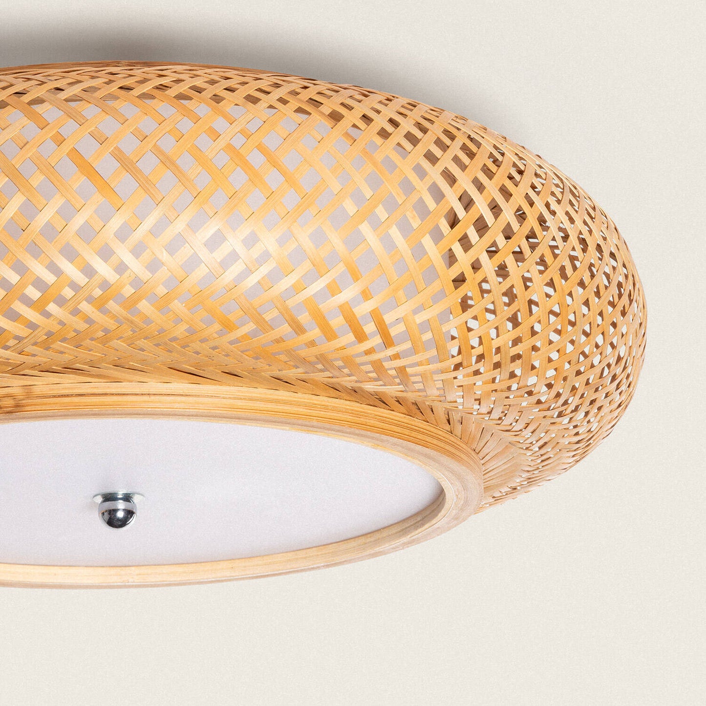 Plafonnier LED en Bambou, IP20, Installation en Saillie, Intérieur
