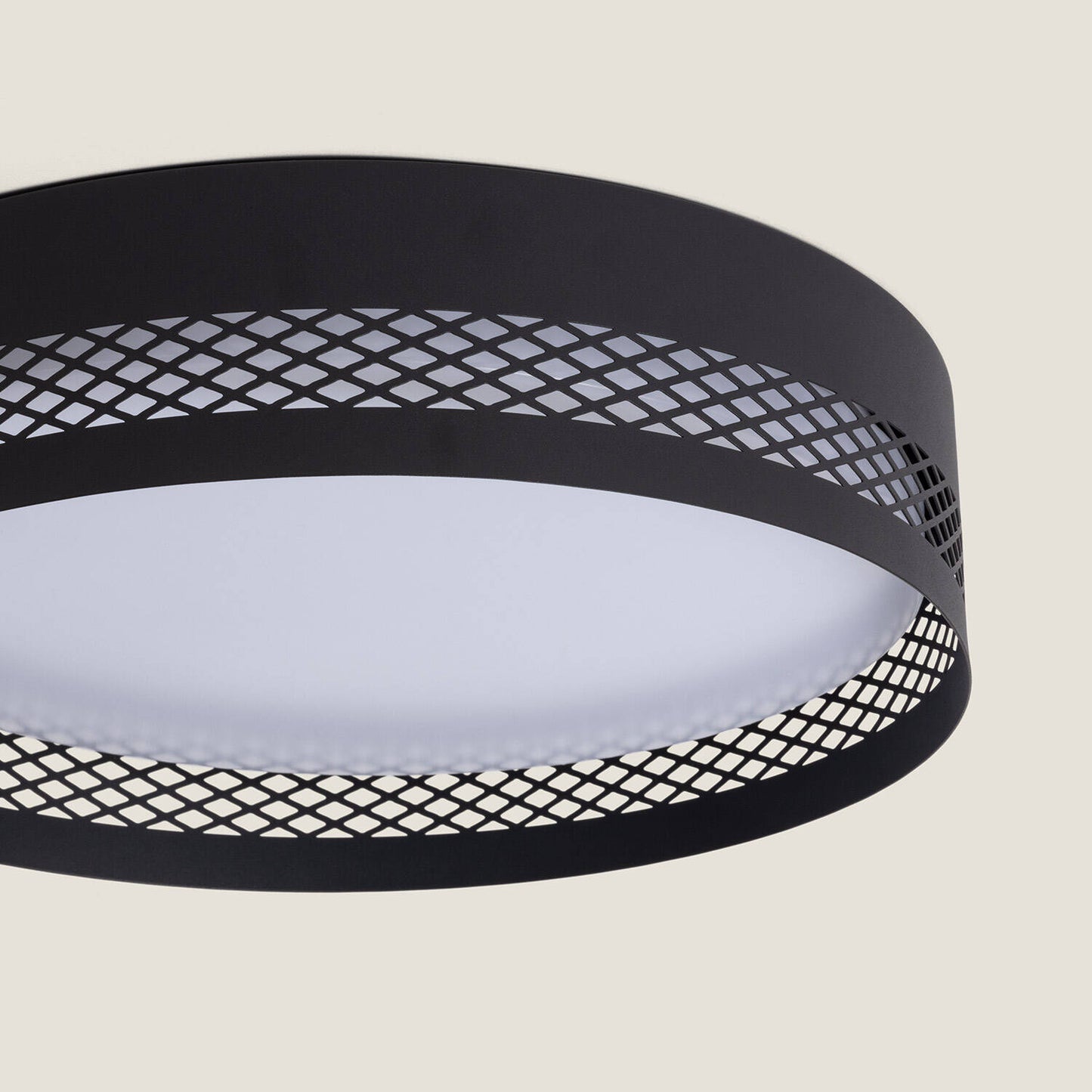 Plafonnier LED 30W IP20 Noir Mat, Installation en Saillie