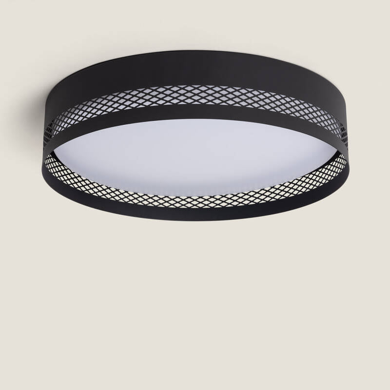 Plafonnier LED 40W Noir Mat, IP20, 1980lm, Installation en Saillie