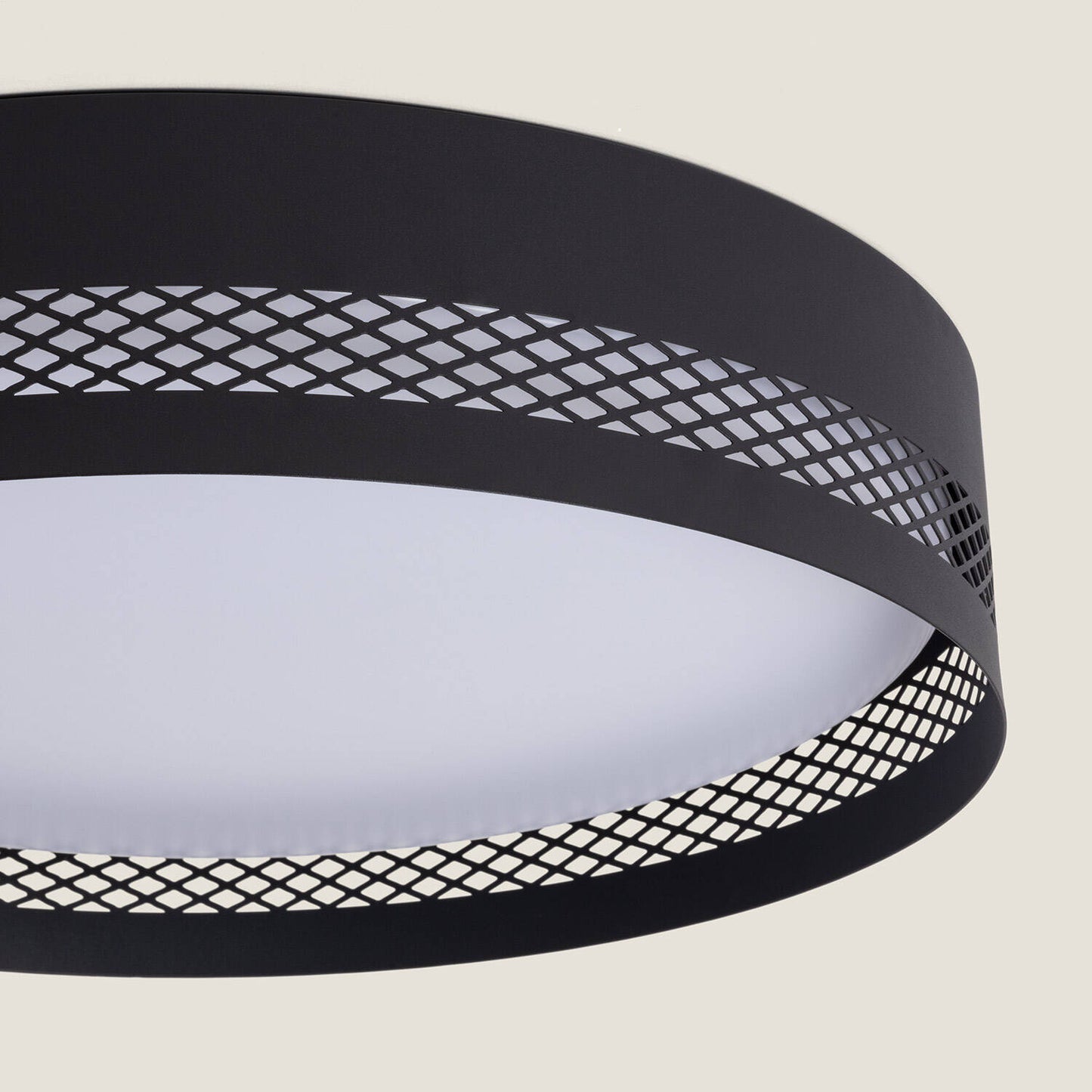Plafonnier LED 40W Noir Mat, IP20, 1980lm, Installation en Saillie