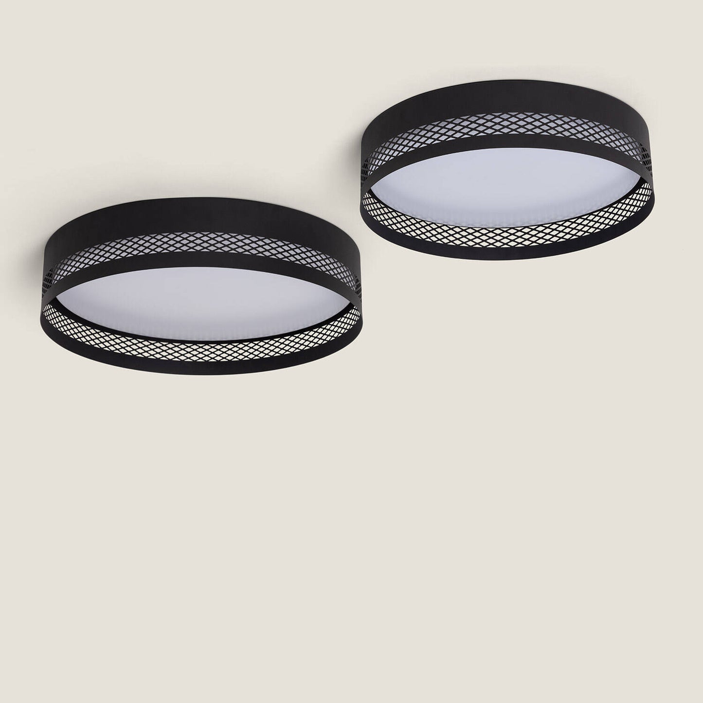 Plafonnier LED 40W Noir Mat, IP20, 1980lm, Installation en Saillie