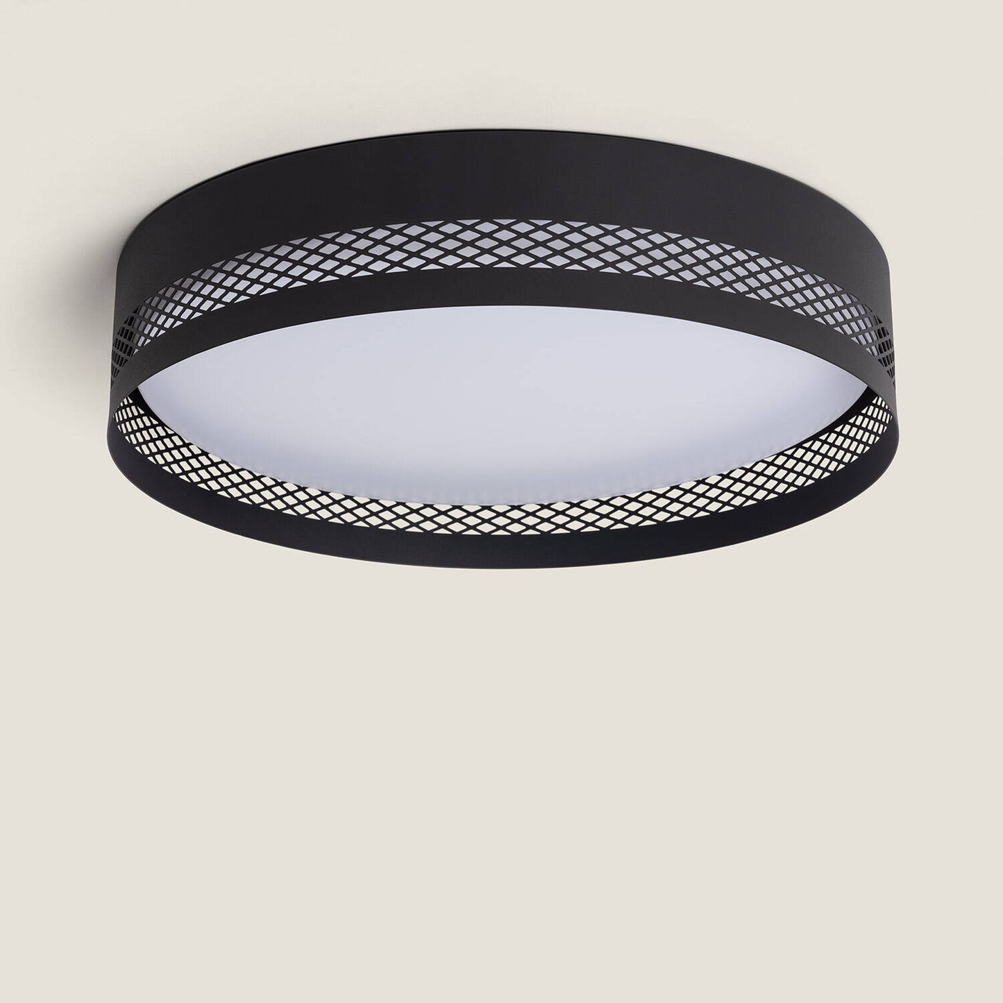 Plafonnier LED 40W Noir Mat, IP20, 1980lm, Installation en Saillie