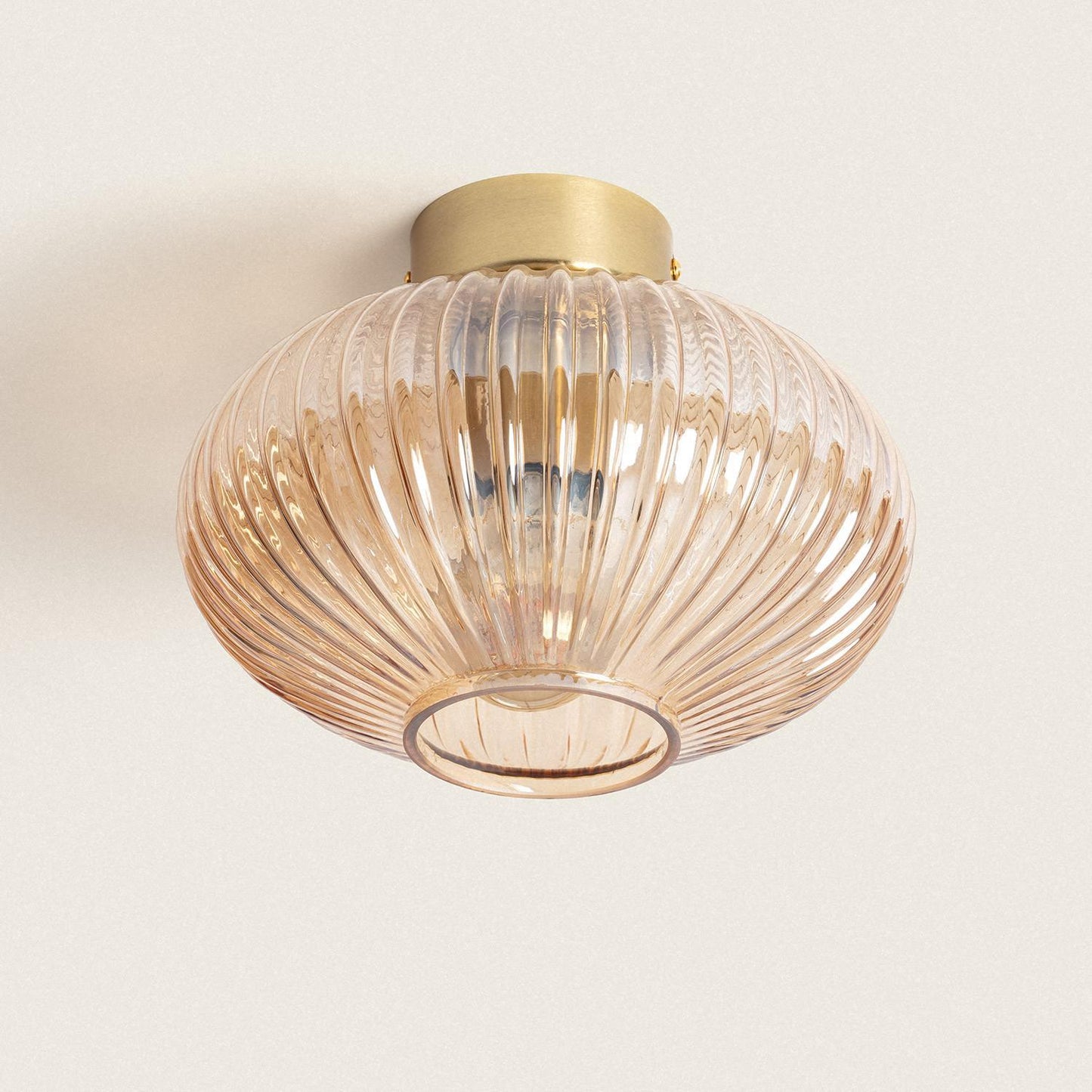 Plafonnier LED E27 Métal et Verre, IP20, Installation en Saillie