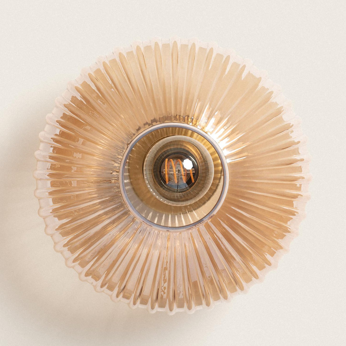 Plafonnier LED E27 Métal et Verre, IP20, Installation en Saillie